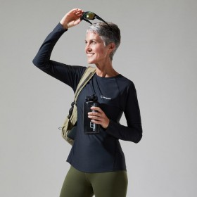 Women 24/7 Long Sleeve Crew Base Layer -Black | Berghaus T-Shirts