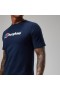  Camiseta masculina orgânica com logo clássico grande, azul escuro | Berghaus T-Shirts