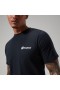 Camiseta masculina preta com logo orgânico na frente e nas costas | Berghaus T-Shirts