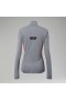 Camiseta feminina de manga comprida com meio zíper MTN Guide - Cinza/Vermelho | Berghaus Baselayers
