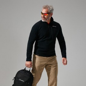  Casaco masculino Prism Micro Polartec com meio zíper - Preto | Berghaus Fleece