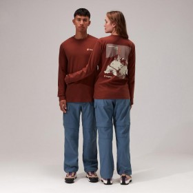  Camiseta de manga comprida Kanchenjunga Static para homem/mulher - castanho escuro | Berghaus T-Shirts