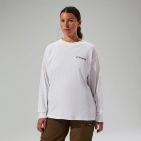  Camiseta de manga comprida Mera Peak para homem/mulher - Branca | Camisetas Berghaus