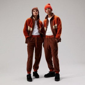  Calça de lã polar oversized masculina/feminina - marrom escuro/marrom | Calças Berghaus