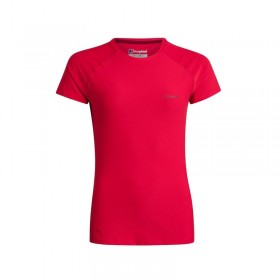  Camiseta térmica feminina 24/7 de manga curta - Vermelha | Berghaus