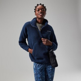  Casaco feminino Hawksker com meio zíper - Azul escuro | Berghaus Fleece