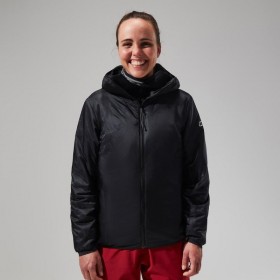  Casaco com capuz feminino MTN Arete LB em tecido sintético - Preto/Cinza | Berghaus Leve