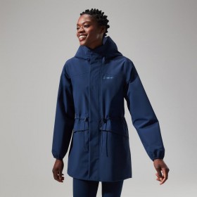  Jaqueta feminina com capuz Swirlhow - Azul Escuro | Berghaus Impermeável