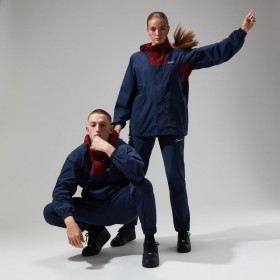  Jaqueta corta-vento feminina Urban Windbreaker 21 - Azul escuro/Vermelho escuro | Berghaus à prova de vento