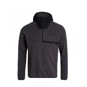  Felpa con cappuccio e mezza zip Aslam da uomo - Grigio | Pile Berghaus