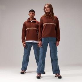  Pile oversize azteco con mezza zip da donna - Marrone scuro | Pile Berghaus