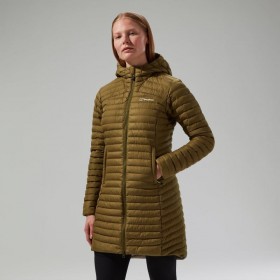 レディース ヌーラ マイクロシンセティック インサレーテッド ロングジャケット - グリーン | Berghaus 軽量