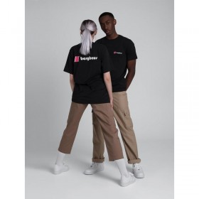  Berghaus T-skjorter med logo foran og bak for menn/damer – svart