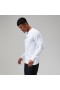  Męska koszulka z długim rękawem i dużym logo, organiczna, biała | Berghaus T-shirty