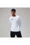  Męska koszulka z długim rękawem i dużym logo, organiczna, biała | Berghaus T-shirty