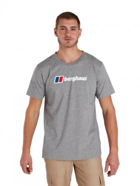  Tricou cu logo mare Berghaus pentru bărbați - Gri închis | Tricouri Berghaus