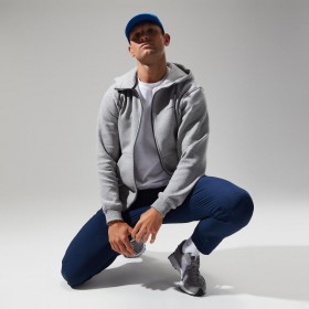  Bărbați Logo FZ Hoodie Gri închis | Lână Berghaus