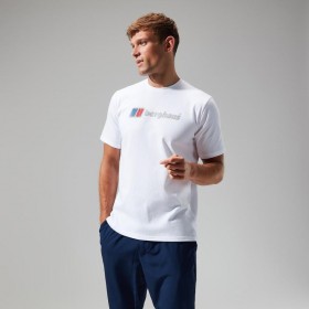  Tricou bărbătesc organic cu logo clasic mare, alb | Berghaus T-shirts