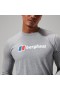  Camiseta de manga larga para hombre con logo grande, gris oscuro | Camisetas Berghaus