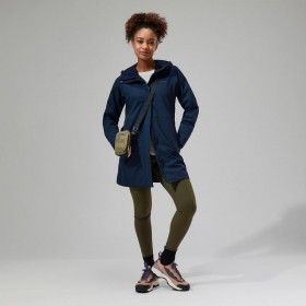  Dámská dlouhá nepromokavá bunda Omeara - modrá | Berghaus Waterproof