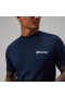  Berghaus T-shirts med økologisk logo foran og bagpå til mænd, mørkeblå |
