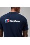 Berghaus T-shirts med økologisk logo foran og bagpå til mænd, mørkeblå |