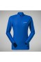  Dames 24/7 Tech T-shirt met lange mouwen en halve rits - blauw | Berghaus T-shirts