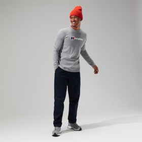  Heren Big Logo Longsleeve T-shirt Donkergrijs | Berghaus T-shirts