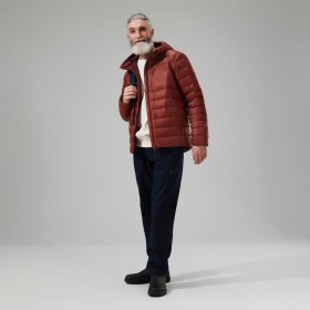  Heren Silksworth Hooded Down Insulated Jacket Rood | Berghaus Insulated