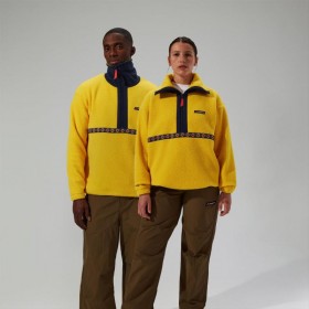 Miesten/naisten Rhynie Aztec -fleecetakki puolivetoketjulla - keltainen/sininen | Berghaus Fleece