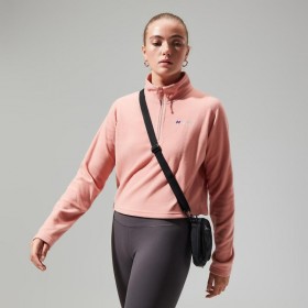 Pull court à demi-zip Urban Prism pour femme - Rose | Polaire Berghaus
